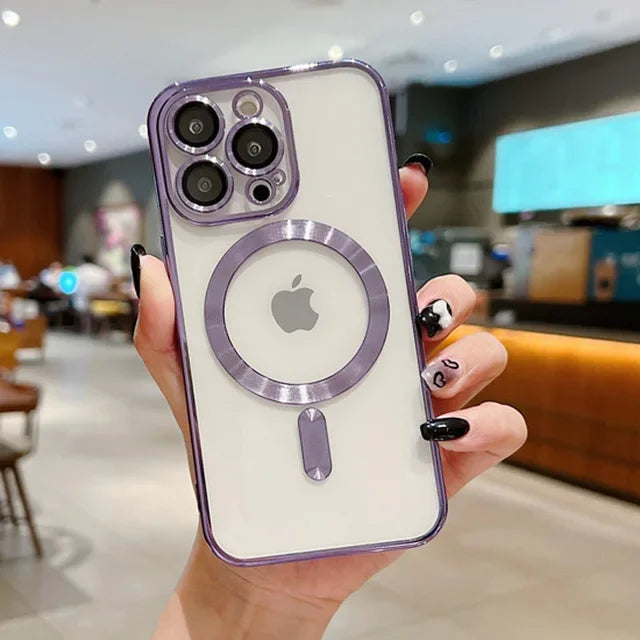 High Quality Silicone, Magnetic Case For MagSafe For iPhone, Clear and Soft Silicone, Wireless Charging Cover