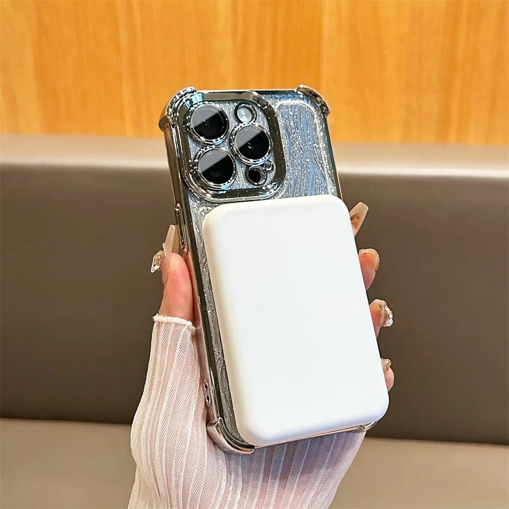 Luxury Glitter iPhone Case with Magsafe, High Quality Phone Holder, Shockproof Resistant and Anti-Scratch Material