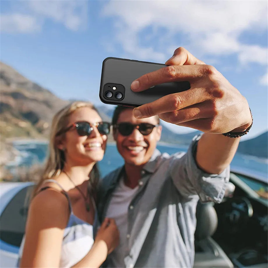 High Quality Shockproof Matte Case For iPhone 16 15 14 Plus 13 11 12 Pro Max, Luxury Silicone Bumper with Clear Back Cover and Unique Color