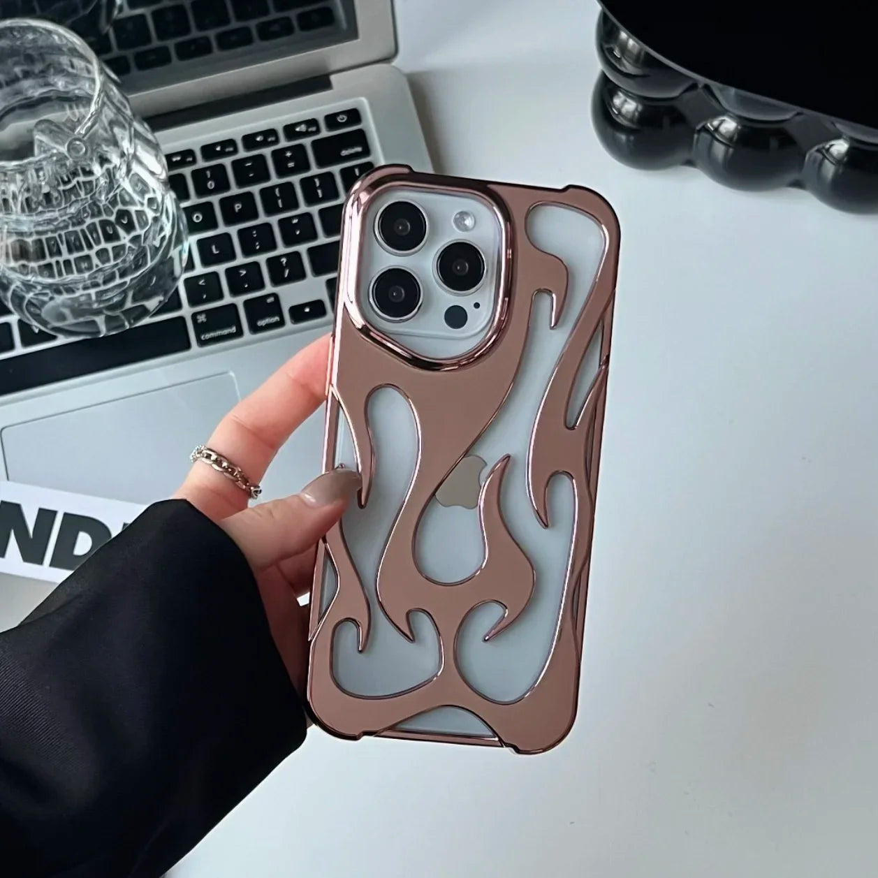 Luxury 3D Flame Case for iPhone, Unique Design Case, Anti-Fingerprint and Anti-Scratch, Matte Design