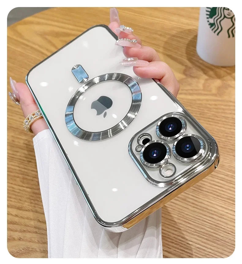 High Quality Silicone, Magnetic Case For MagSafe For iPhone, Clear and Soft Silicone, Wireless Charging Cover