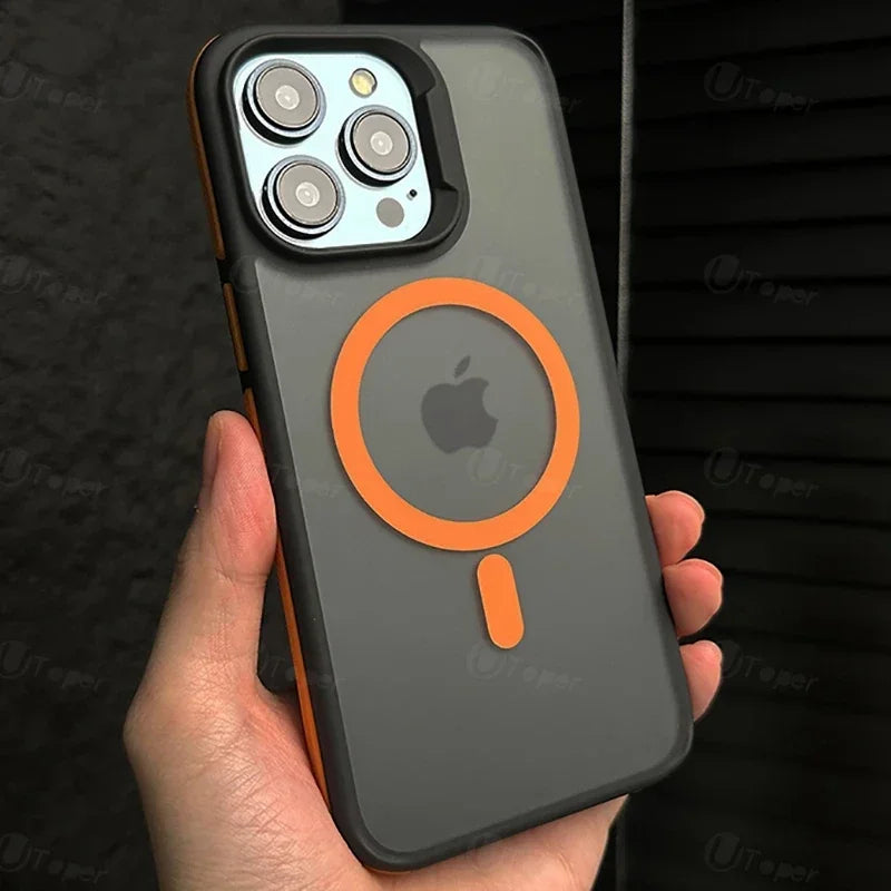 High Quality Translucent Silicone, Magnetic Phone Case For iPhone, Shockproof Bumper Cover, All Around Protection