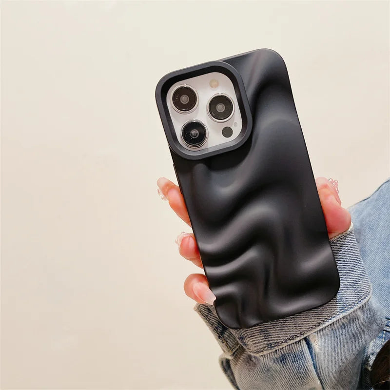 Luxury 3D Wave Case For iPhone, Soft Shockproof Back Cover, All Around Protection
