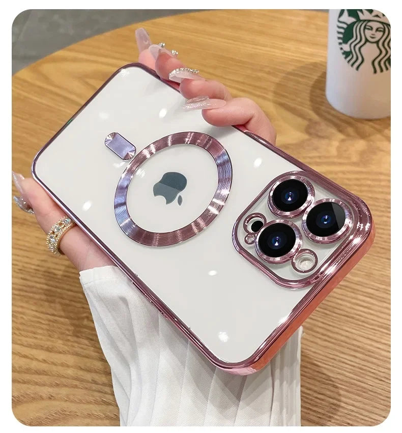 High Quality Silicone, Magnetic Case For MagSafe For iPhone, Clear and Soft Silicone, Wireless Charging Cover