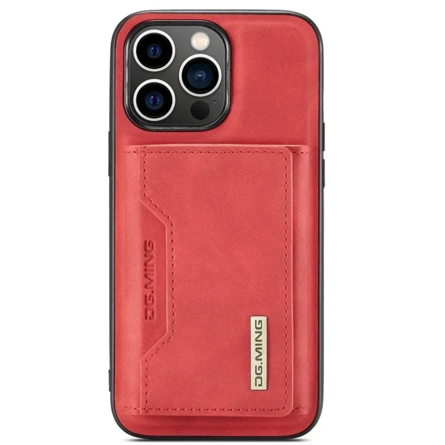 Premium Leather iPhone Case with Card Holder on the Back, Shockproof Resistant Phone Case