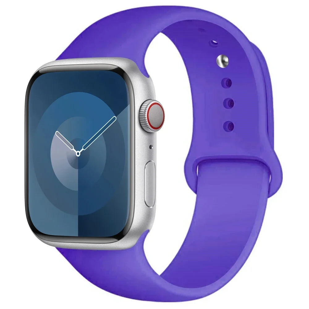 High Quality Silicone Strap For Apple Watch, 44mm 45mm 40mm 41mm 42-38mm 45 mm and series 8 7 6 5 4 3 SE 9 Ultra 2 49mm