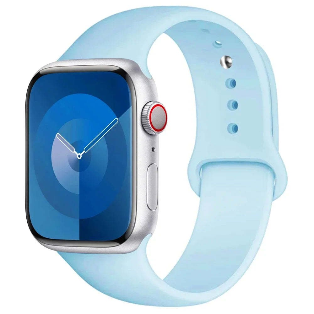 High Quality Silicone Strap For Apple Watch, 44mm 45mm 40mm 41mm 42-38mm 45 mm and series 8 7 6 5 4 3 SE 9 Ultra 2 49mm
