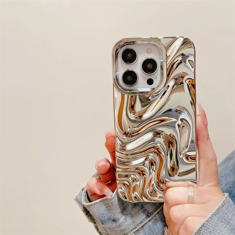 Luxury 3D Wave Case For iPhone, Soft Shockproof Back Cover, All Around Protection