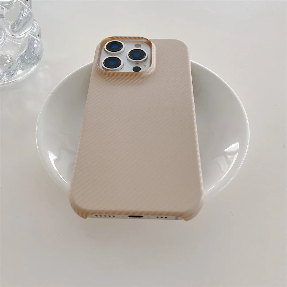 Ultra-Thin Kevlar Aramid Case for your iPhone. MagSafe Ready. Lightweight. Premium Feel.