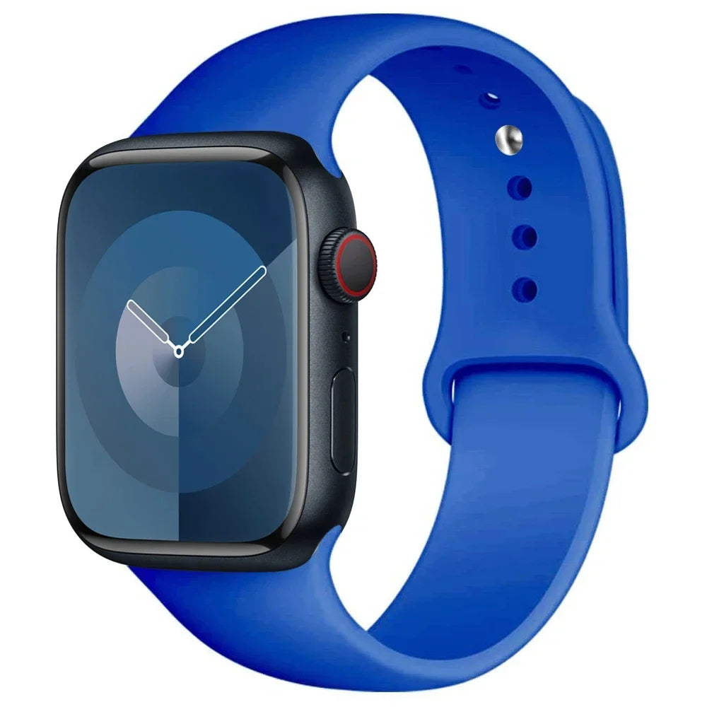 High Quality Silicone Strap For Apple Watch, 44mm 45mm 40mm 41mm 42-38mm 45 mm and series 8 7 6 5 4 3 SE 9 Ultra 2 49mm