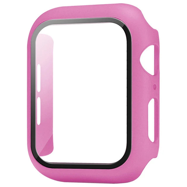 Premium Glass + Case For Apple Watch 8 7 6 SE 5 9 iWatch, Screen Protector for Apple watch, 44mm 45mm 41mm 40mm 42mm 38mm.
