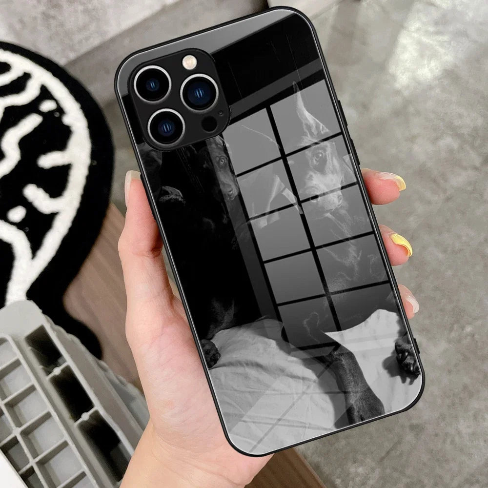 High Quality Dog Design Glass iPhone Case, Magsafe With Camera Lens Protection, Unique and Elegant Design, Full Coverage Case