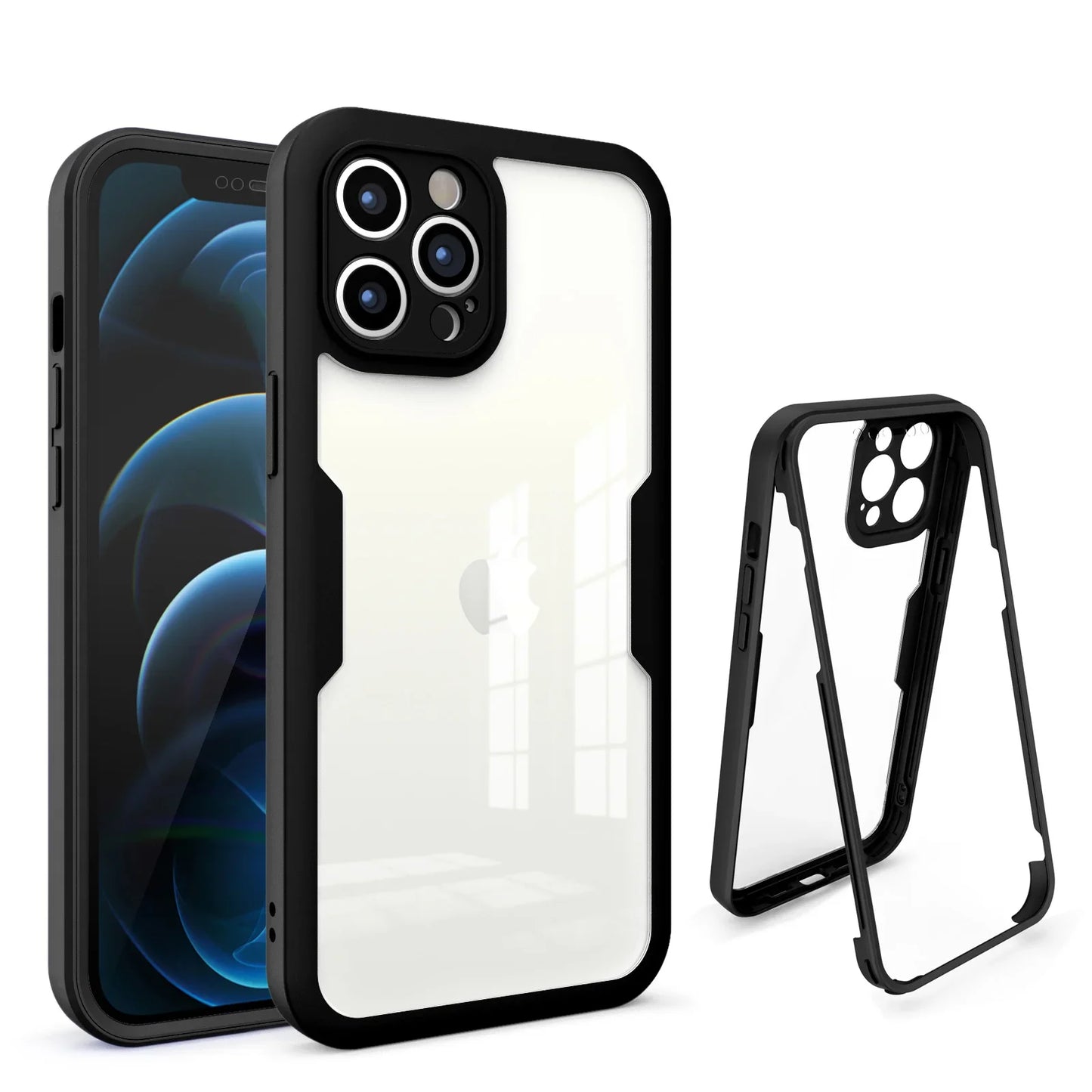 High Quality iPhone Case ,360 Protection Case, Full Cover Camera Lens and Screen Protection, Anti-Fingerprint and Shock-protection