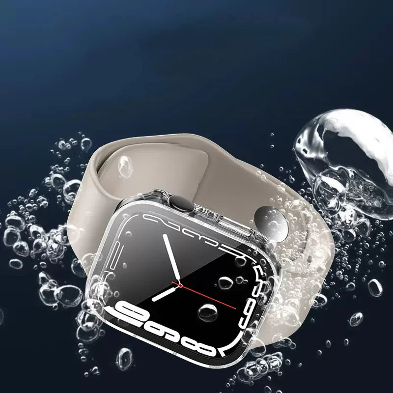 High Quality Glass and Case for Apple Watch 45mm 41mm 44mm 40mm, All Around Screen Protector, Waterproof Material, Series 4 5 SE 6 7 8.