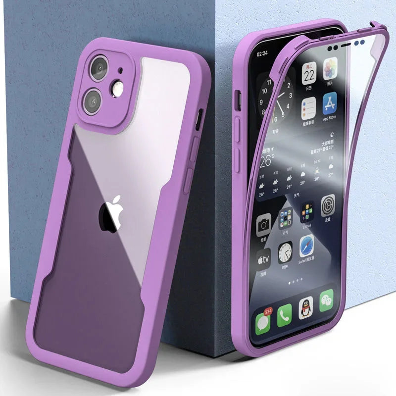 High Quality iPhone Case ,360 Protection Case, Full Cover Camera Lens and Screen Protection, Anti-Fingerprint and Shock-protection