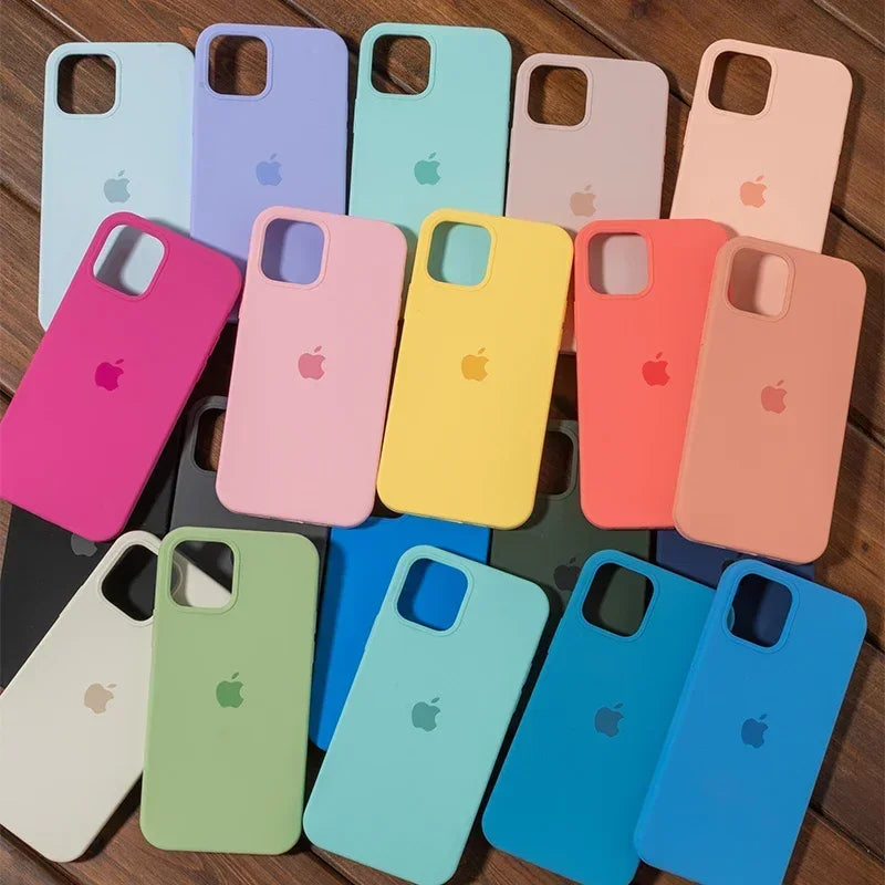 Premium Silicone Cases For iPhone 16 14 15 13 12 Pro, High Quality Material, Shockproof Resistant, Anti-Scratch and Anti-Fingerprint