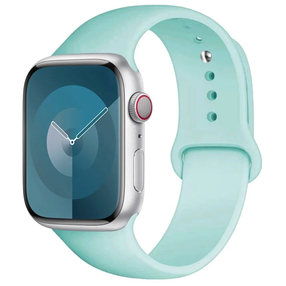 High Quality Silicone Strap For Apple Watch, 44mm 45mm 40mm 41mm 42-38mm 45 mm and series 8 7 6 5 4 3 SE 9 Ultra 2 49mm