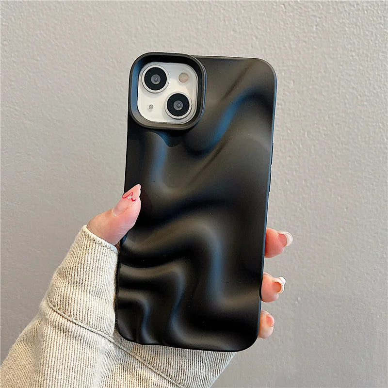 Luxury 3D Wave Case For iPhone, Soft Shockproof Back Cover, All Around Protection