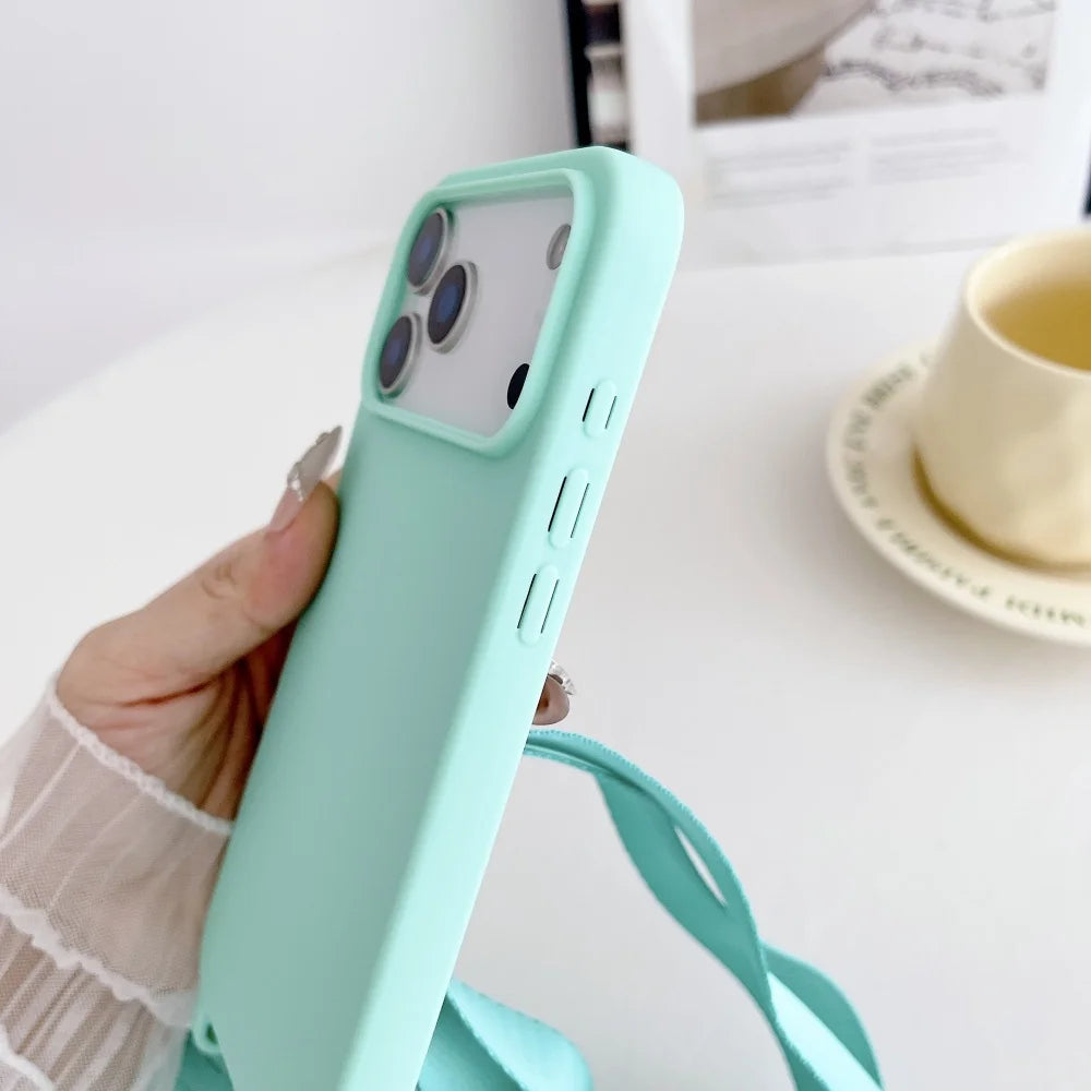 High Quality Silicone Case with Crossbody Strap, Shockproof Cover, Slim Design, Shockproof Resistant Case