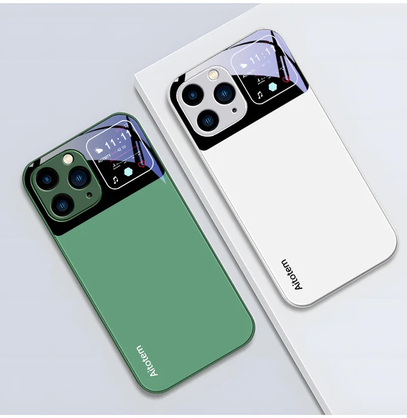 High Quality Black Tempered Glass Phone Case For iPhone, All Around Protection Phone Case, Unique Design