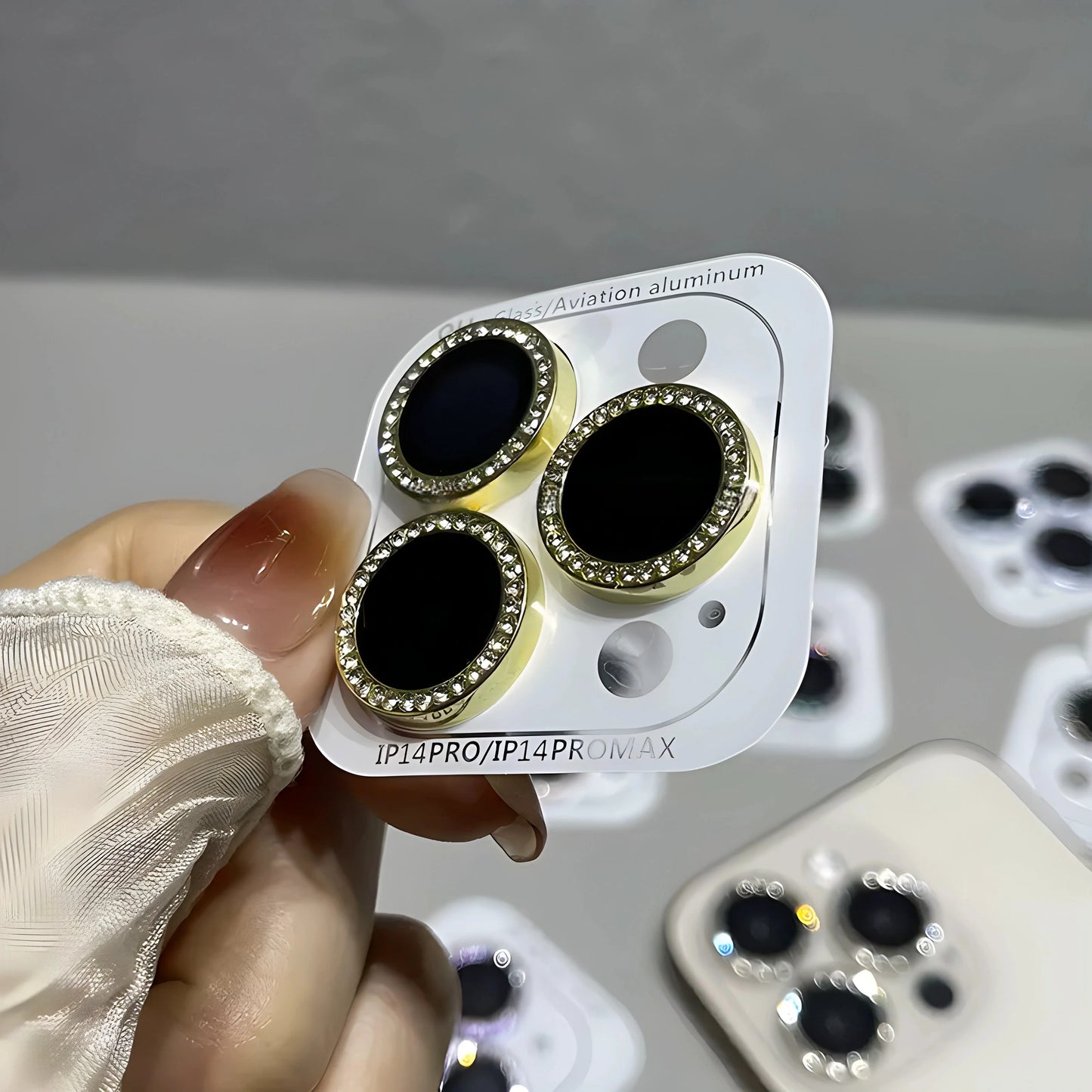 Luxury Diamond Lens Protector For iPhone with Camera Protection Glass.