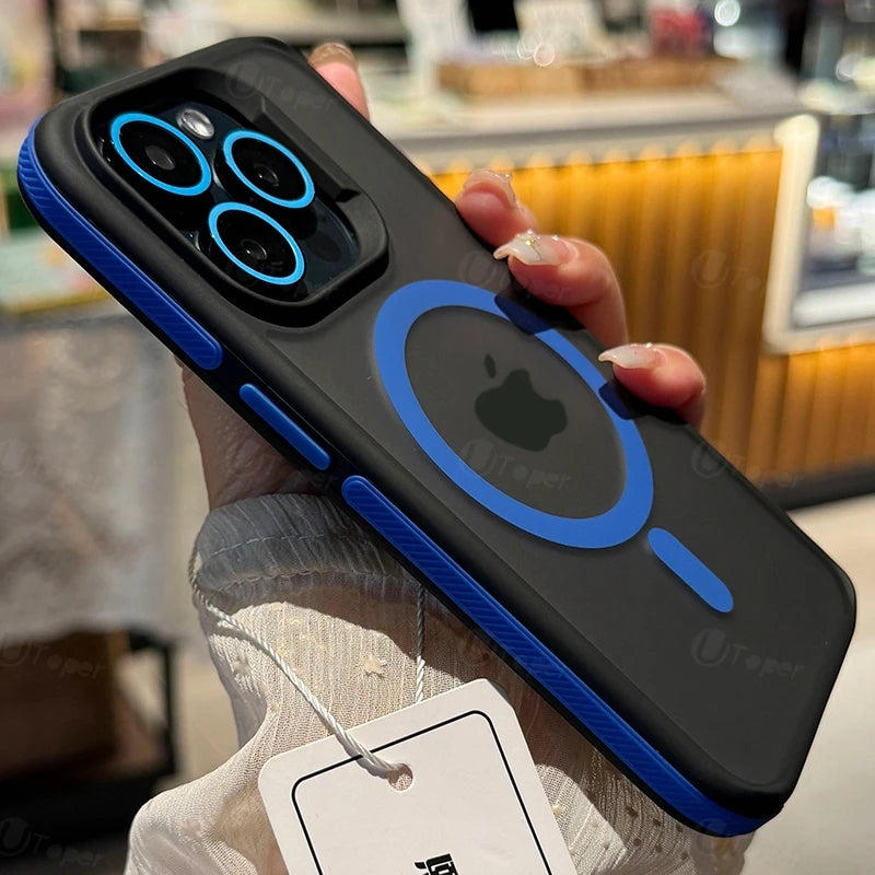 High Quality Translucent Silicone, Magnetic Phone Case For iPhone, Shockproof Bumper Cover, All Around Protection