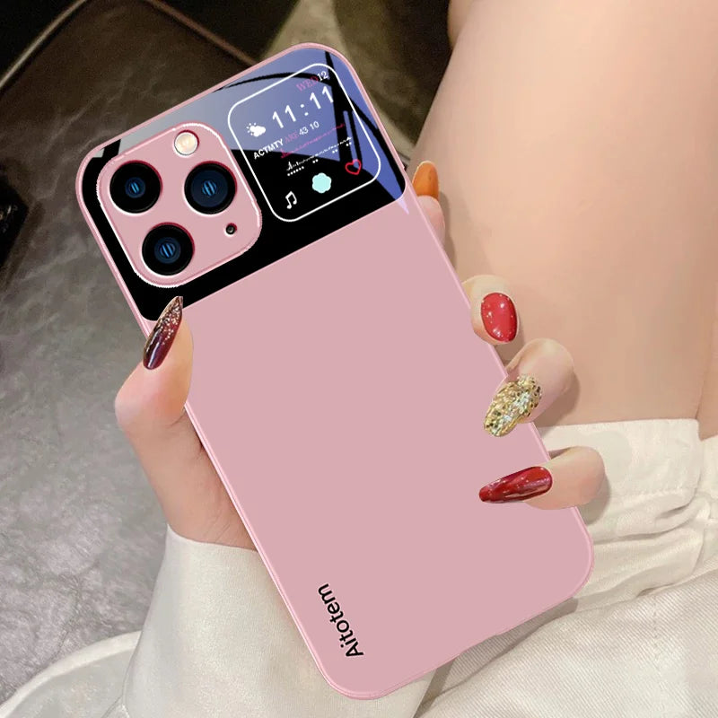 High Quality Black Tempered Glass Phone Case For iPhone, All Around Protection Phone Case, Unique Design
