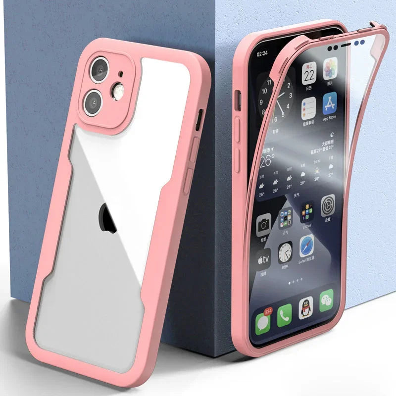 High Quality iPhone Case ,360 Protection Case, Full Cover Camera Lens and Screen Protection, Anti-Fingerprint and Shock-protection