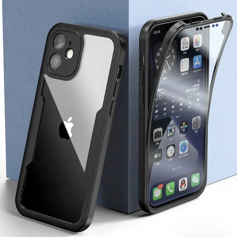 High Quality iPhone Case ,360 Protection Case, Full Cover Camera Lens and Screen Protection, Anti-Fingerprint and Shock-protection