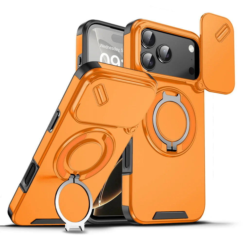 Premium Magnetic Stand Phone Case for iPhone, Full Camera Protection, All Around Protection Phone Case, Shockproof Protection Phone Case