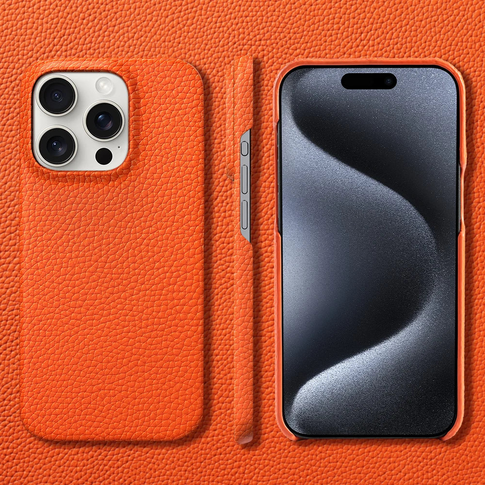 Premium Quality Magsafe Case for iPhone, Natural Leather, Magnetic Charging Case, Anti-fingerprint and Shock-proof Case.
