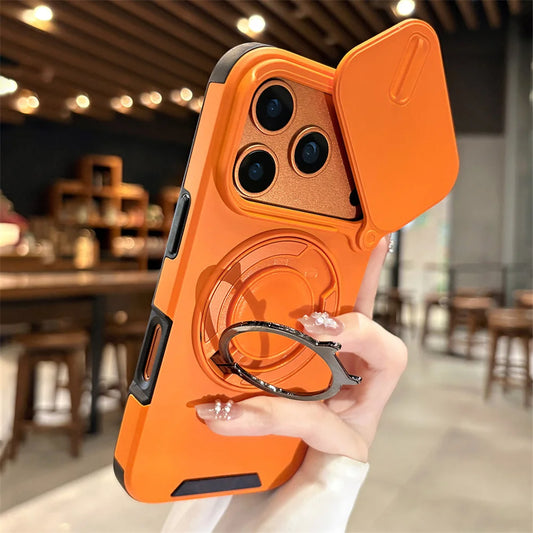 Premium Magnetic Stand Phone Case for iPhone, Full Camera Protection, All Around Protection Phone Case, Shockproof Protection Phone Case
