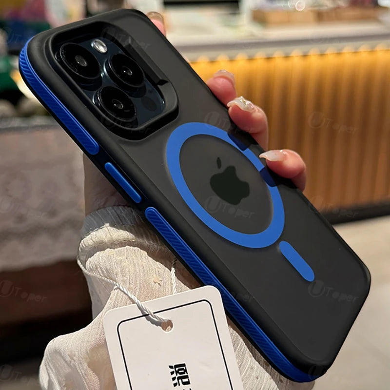 High Quality Translucent Silicone, Magnetic Phone Case For iPhone, Shockproof Bumper Cover, All Around Protection