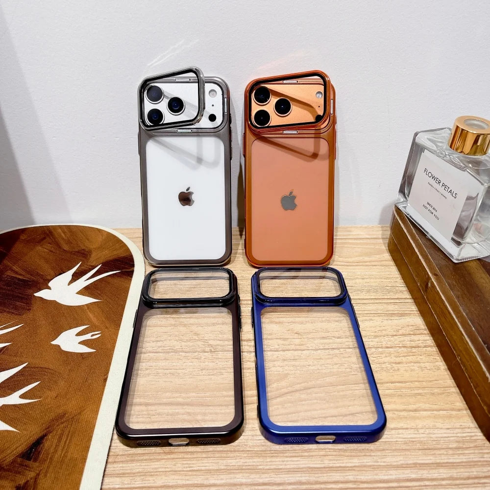 High Quality iPhone 17 Case with Camera Stand Holder, Clear Phone Case, Ultra Slim iPhone Case, Shockproof Cover
