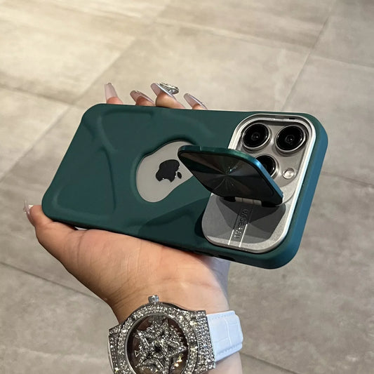 Premium Silicone Case, Magnetic Case with Camera Lens Protection Stand, MagSafe Charging and Unique Design