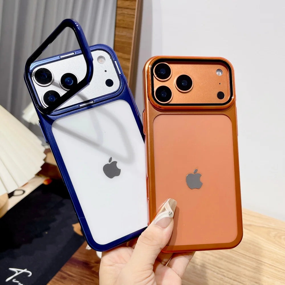 High Quality iPhone 17 Case with Camera Stand Holder, Clear Phone Case, Ultra Slim iPhone Case, Shockproof Cover