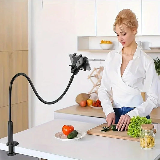 High Quality Phone Stand Holder with Flexible Gooseneck, Adjustable for Office or Home, 360 Rotation