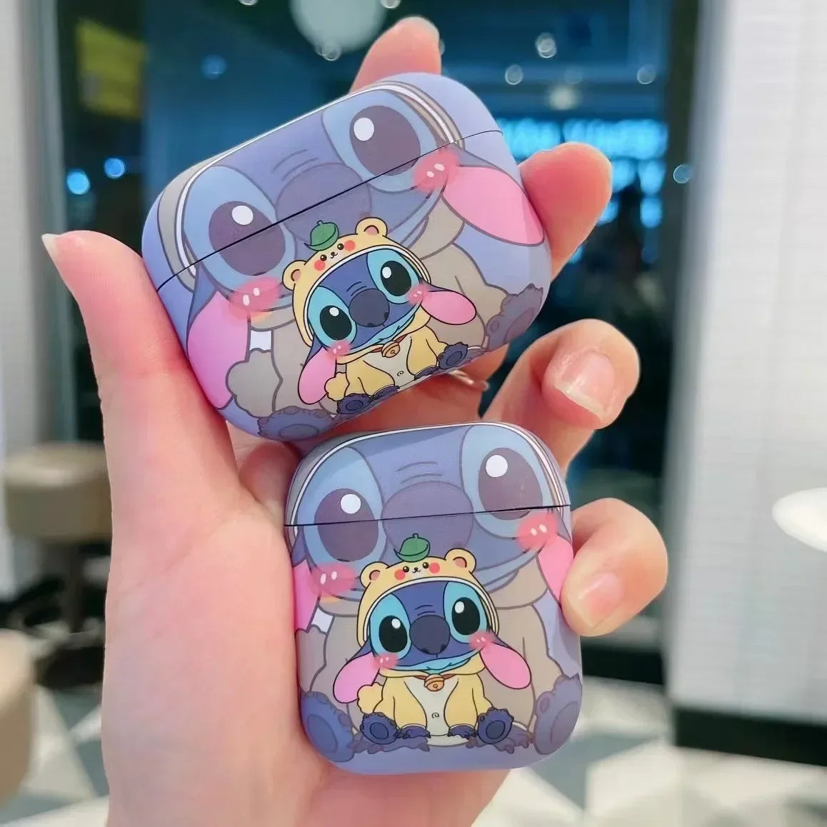 Premium Earphone Accessories For Air Pods, Cartoon Stitch Cover, Unique Design Earphone