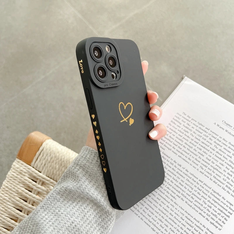 Multicolour Heart Premium Design Case For iPhone, Luxury Soft Silicon Case, Anti-Scratch and Shockproof