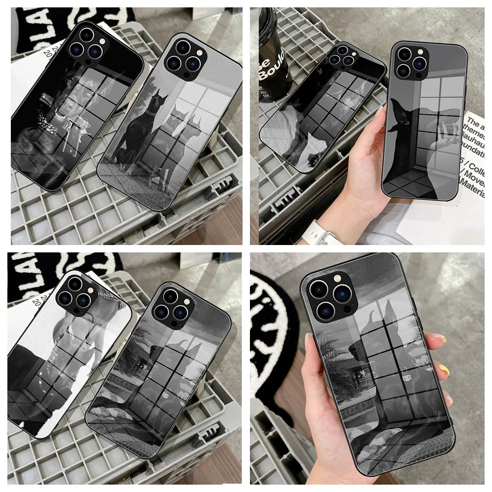 High Quality Dog Design Glass iPhone Case, Magsafe With Camera Lens Protection, Unique and Elegant Design, Full Coverage Case