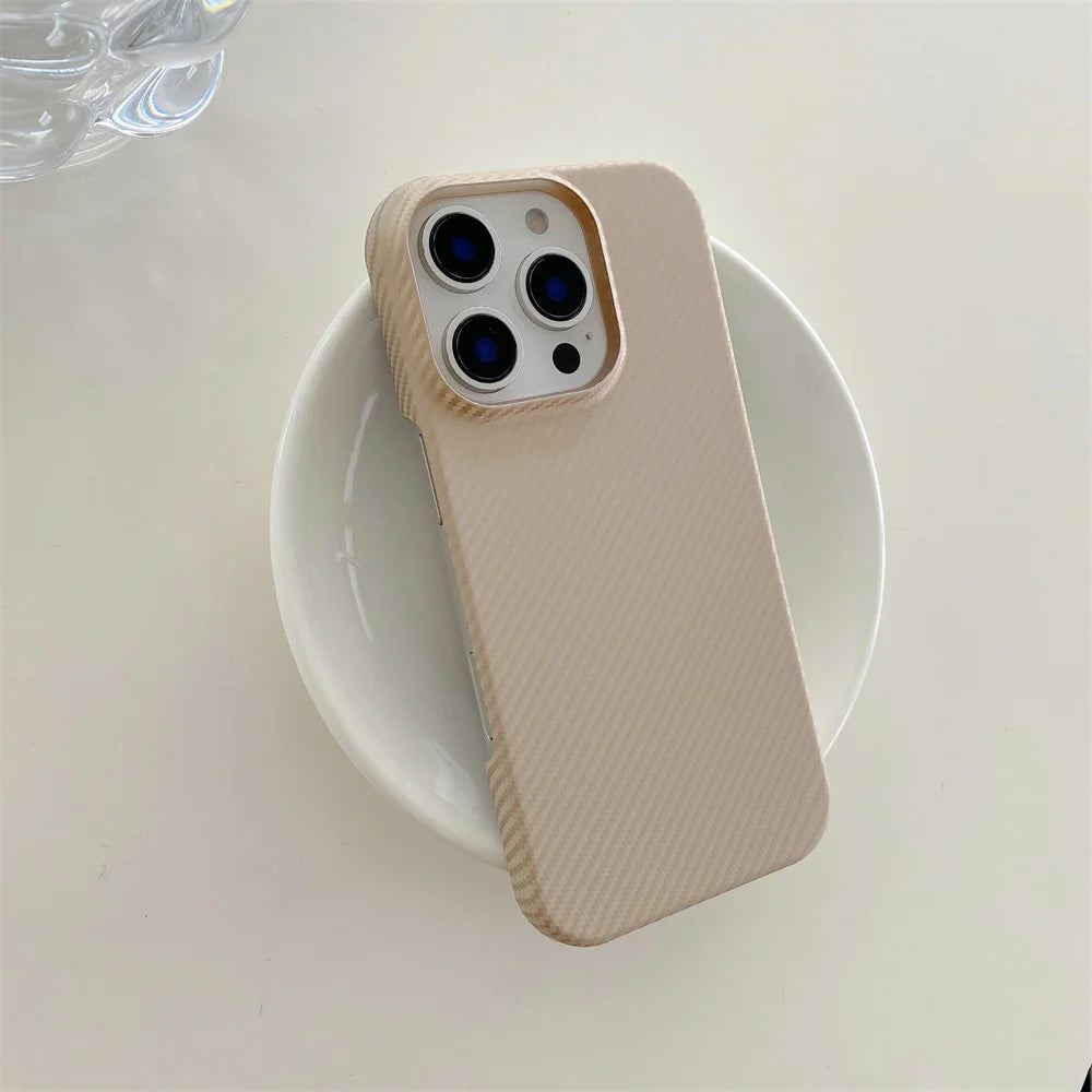 Ultra-Thin Kevlar Aramid Case for your iPhone. MagSafe Ready. Lightweight. Premium Feel.