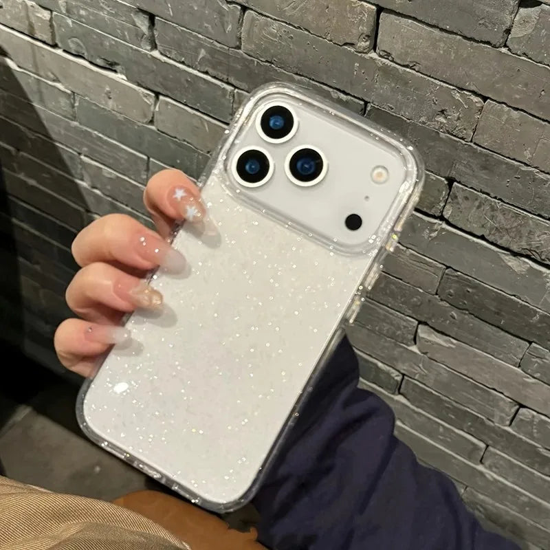 Luxury Glitter Transparent Phone Case For iPhone, Shockproof Resistant Case, Soft and Slim Cover