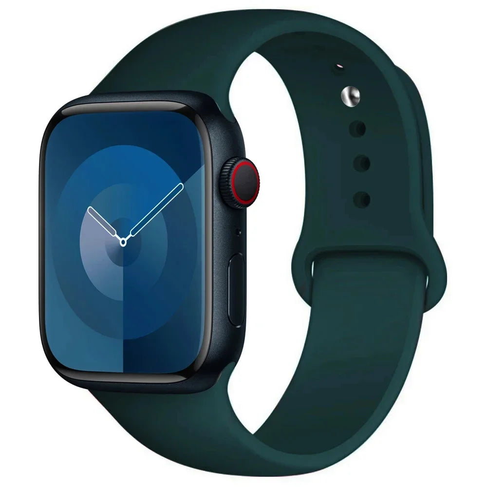 High Quality Silicone Strap For Apple Watch, 44mm 45mm 40mm 41mm 42-38mm 45 mm and series 8 7 6 5 4 3 SE 9 Ultra 2 49mm