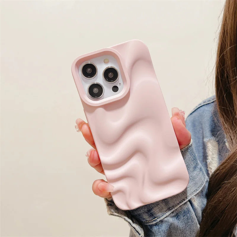 Luxury 3D Wave Case For iPhone, Soft Shockproof Back Cover, All Around Protection