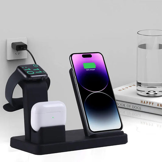 Premium 3 in 1 Wireless Charging Station For iPhone, For iWatch and  Air Pods