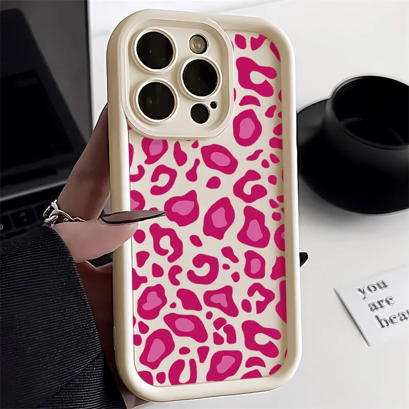 High Quality Leopard Print Phone Case For iPhone,  Matte Silicone, Soft Cover, Anti-Scratch and Anti-fingerprint case.