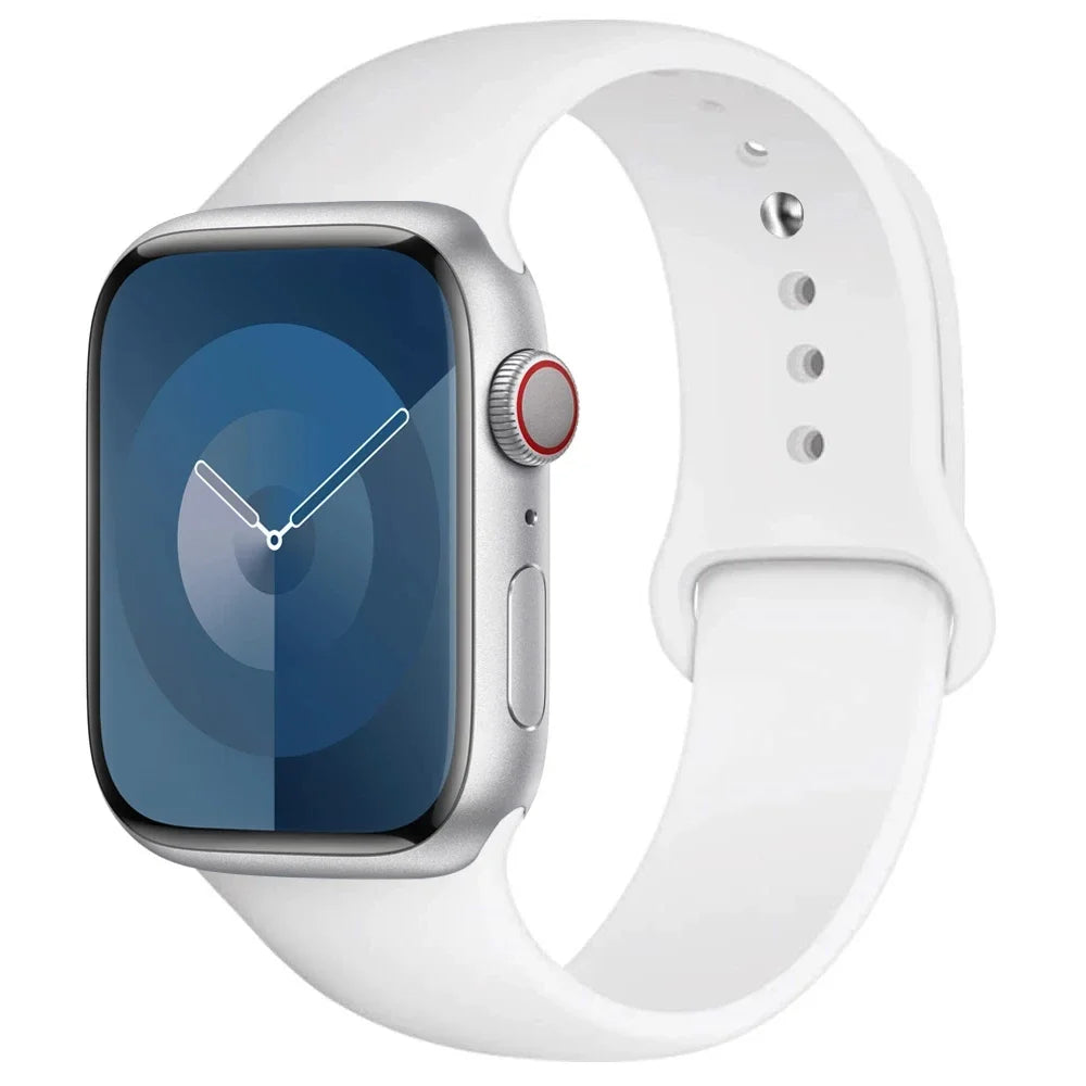 High Quality Silicone Strap For Apple Watch, 44mm 45mm 40mm 41mm 42-38mm 45 mm and series 8 7 6 5 4 3 SE 9 Ultra 2 49mm