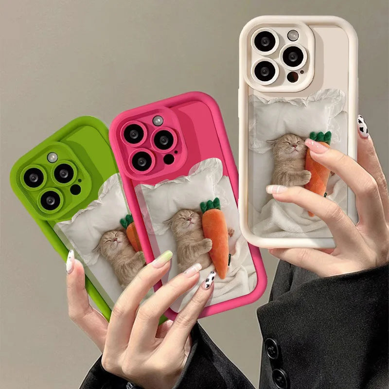 High Quality and Unique Cat Design Case For iPhone, Magsafe Case With Camera Lens Protection, Bumper Cover Phone Case, Soft Silicone Case