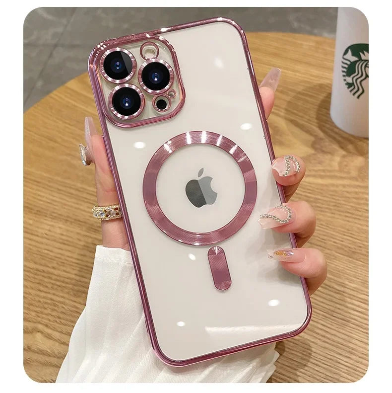 High Quality Silicone, Magnetic Case For MagSafe For iPhone, Clear and Soft Silicone, Wireless Charging Cover