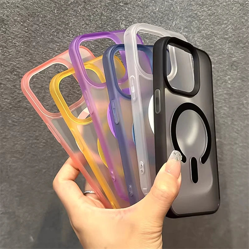 High Quality Translucent Material, For MagSafe Magnetic and Wireless Charging Case For iPhone, Jelly Bumper Shockproof Cover